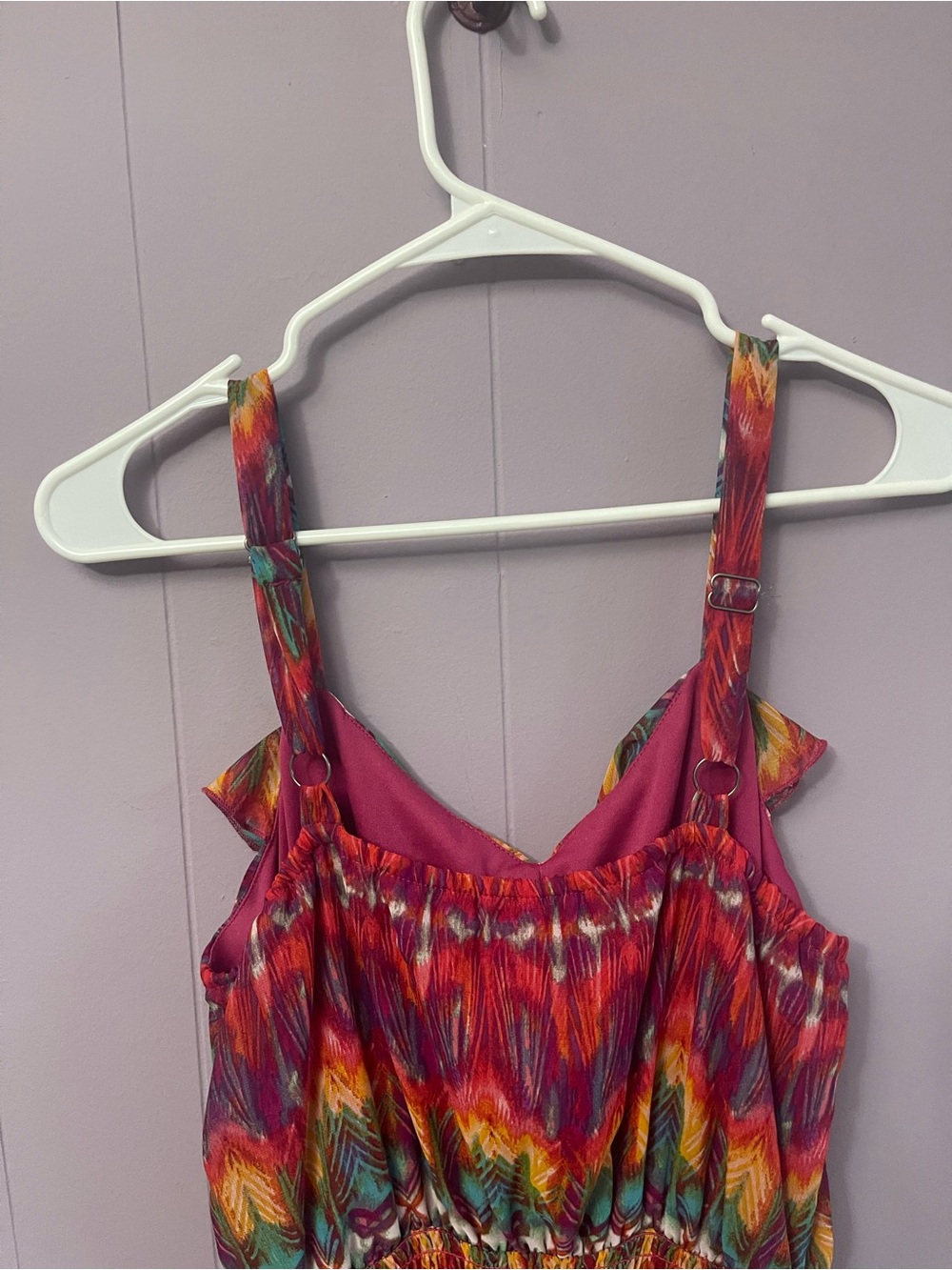 Faded Glory Red Multi-Color Ruffle-Front Maxi Sundress - Picture 9 of 12